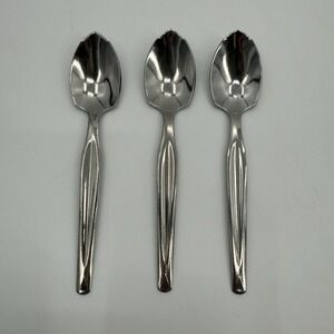 3 Vintage "Enjoy Grapefruit!" Serrated Edge Grapefruit Spoons Stainless Steel‎